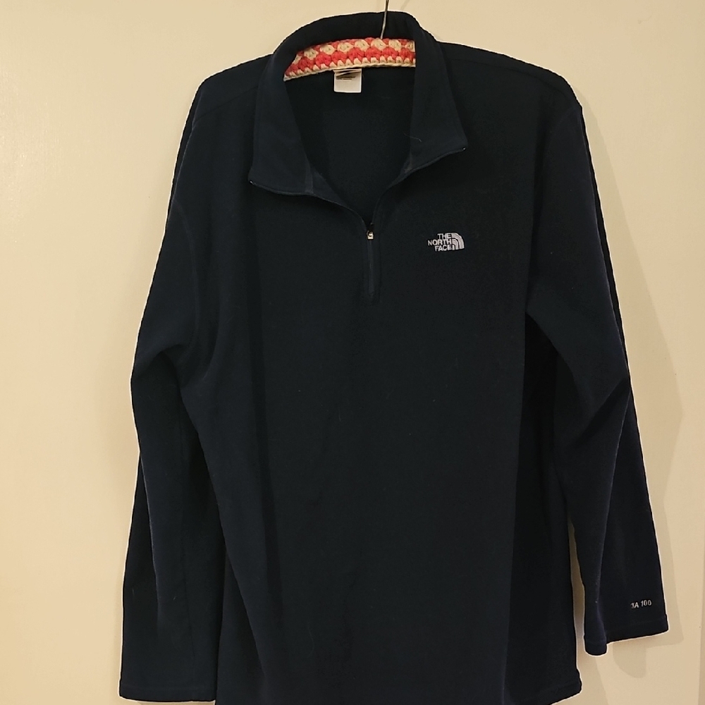 The North Face Navy Quarter-Zip Pullover Fleece Sweatshirt Jacket XXlarge Men
